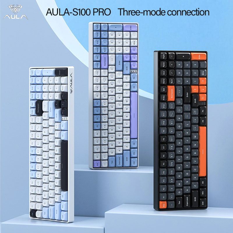 Gaming Keyboard Hot Swappable - Tastiera Meccanica Wireless AULA S100Pro, Connessione