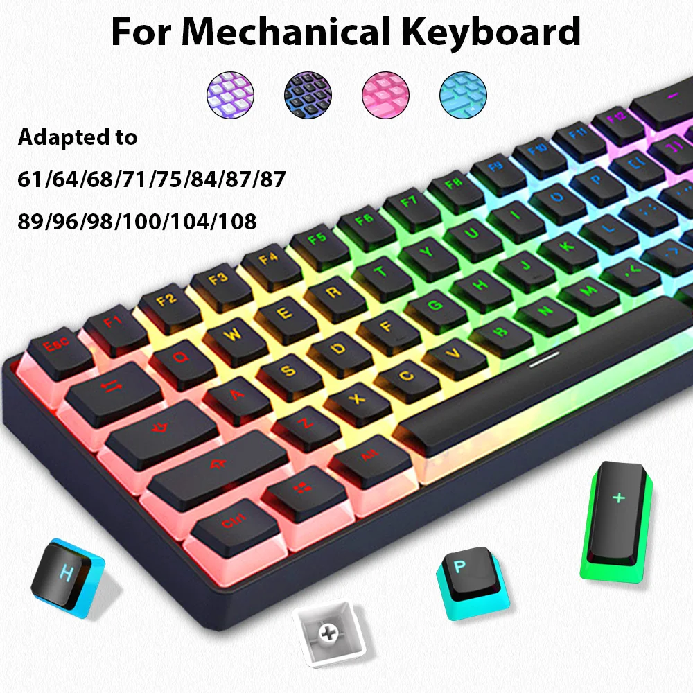 Gaming Keyboard No Rgb - 129 tasti Pudding Copritasti PBT Double
