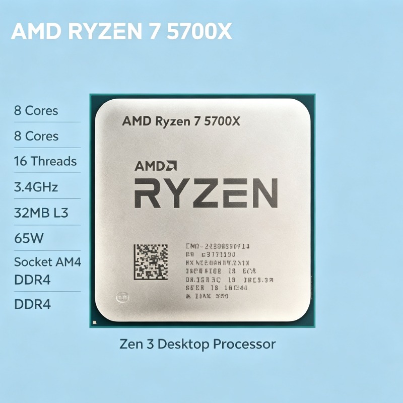 CPU AMD Ryzen 7 5700X 65W TDP  - Amd Cpu Ryzen 7 recensione e prezzo